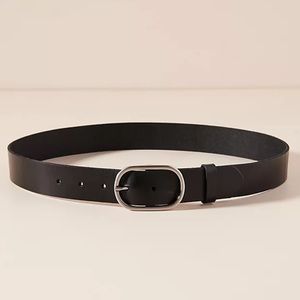 Anthropology black genuine leather belt S NWT